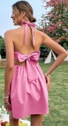 Šaty s mašlí VÍCE BAREV - Růžové