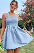 Šaty s mašlí VÍCE BAREV - Modré