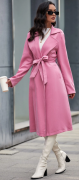 Dlouhý kabát růžový