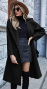 Vlněný kabát černý